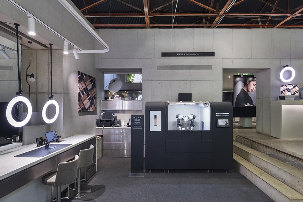 Modern and stylish interior of Seoul's K-Beauty flagship