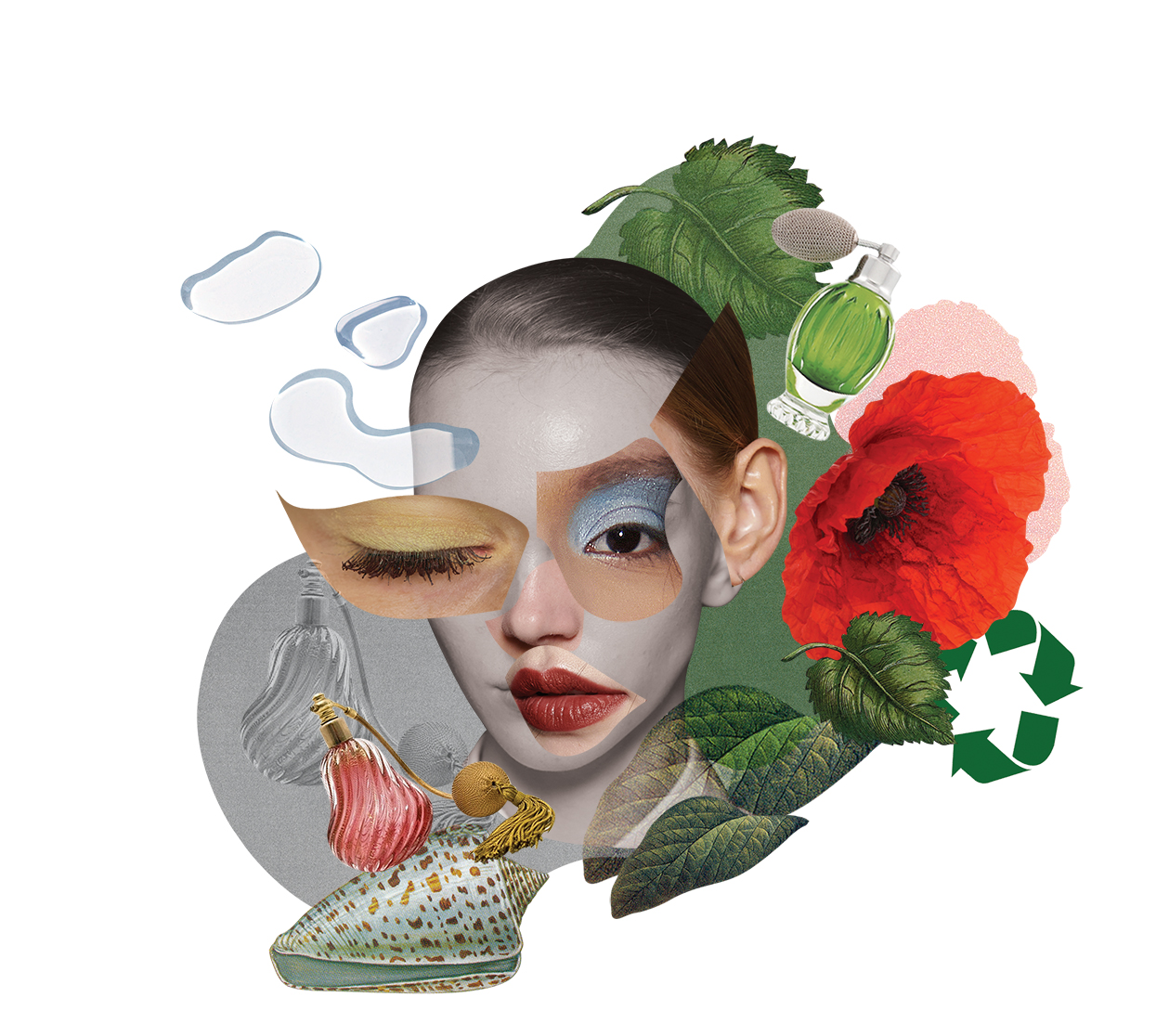 2025 skincare trend illustration for clean and bouncy skin expressions