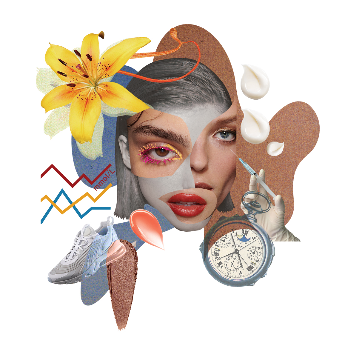 2025 beauty lifestyle collage centered on personal healthiness and wellness