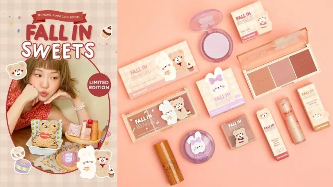 Mimi Box's I'M MEME brand product set - a limited-edition edition featuring an array of cute makeup products in pink tones and skincare items