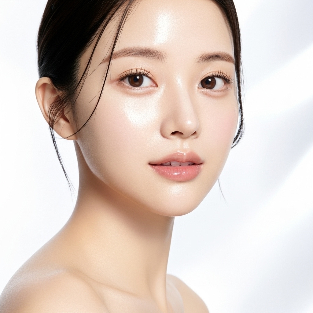 스킨부스터 시술 후 밝아진 피부 톤의 여성 얼굴