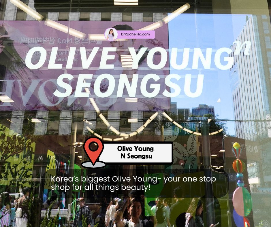 Exterior view of Olive Young N flagship store in Seongsu, showcasing trendy beauty products