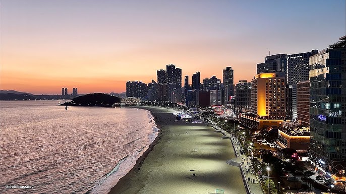 Haeundae Beach Sunset Haeundae Seashore DR.ONE FLY AROUND DRONE REVIEW @ Busan South Korea 🇰🇷