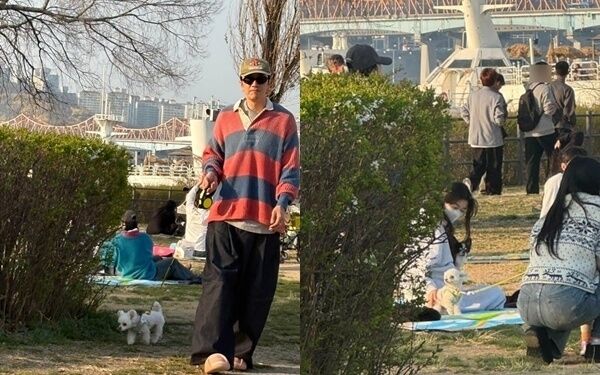 이광수♥이선빈, 9년차 커플의 한강 반려견 데이트[MD이슈]