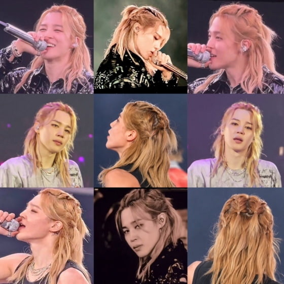 'JIMIN BRAIDS' 방탄소년단 지민, 금발 땋은 머리로 라스베이거스 공연 1일차 美 트렌드 1위 '평정'