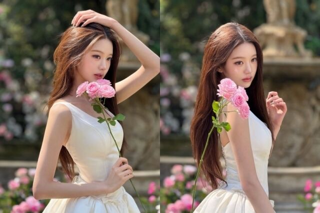 Jang Won-young, como una princesa de cuento en la vida real… el ‘look’ de muñeca que ilumina el jardín de rosas [MD★Star]