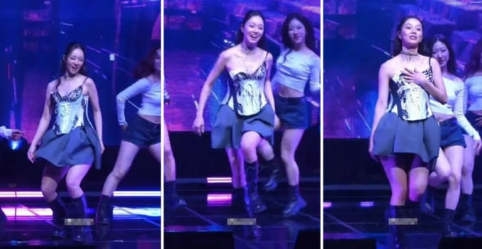 Hye-ri dancing, strap breaks and she’s startled… “Professional composure” that prevented an exposure incident