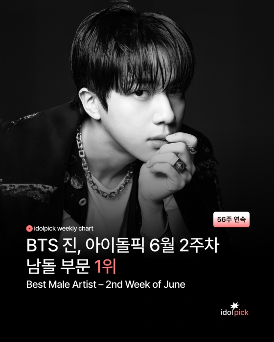 BTSのジン、idolpickで56週連続1位達成..ウィークリ―最多得票