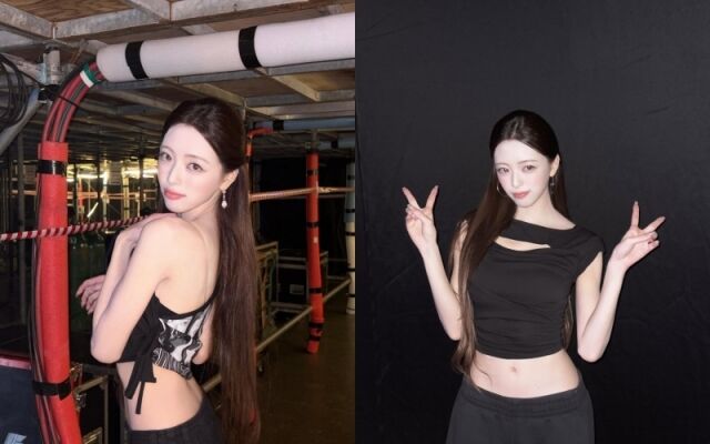ITZY Yuna, with just one black crop top… Is this ratio for real?