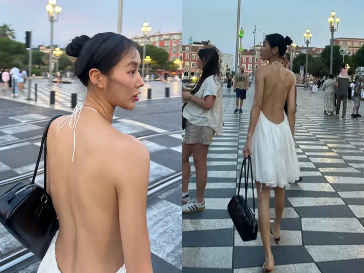 Soyeou: After losing 20 kg, she flaunted a bony backside… strolling around France in a backless outfit [SDセル픽]