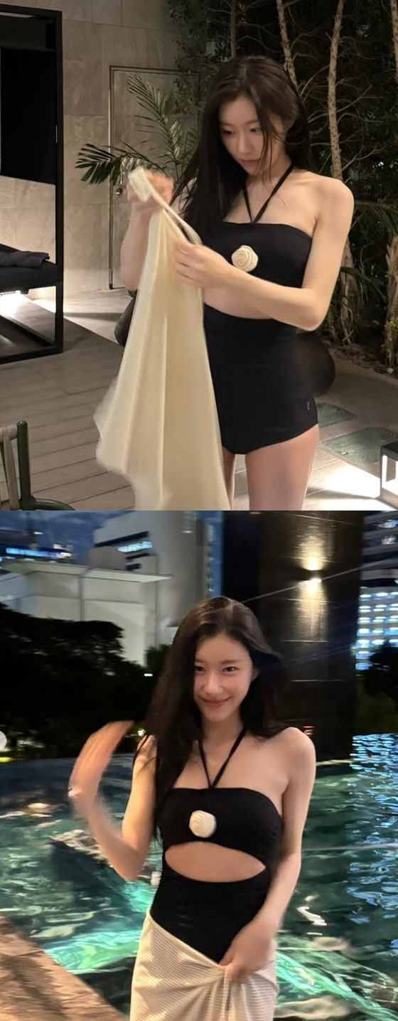 ITZY 채령, 인간 도화살 맞네…트임 수영복 입고 과감한 노출