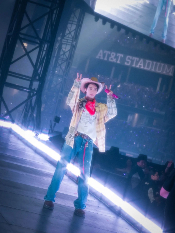 BTS Jin Captivates Texas Wearing a Cowboy Woody Hat... 'JIN ROPES IT IN ARLINGTON'