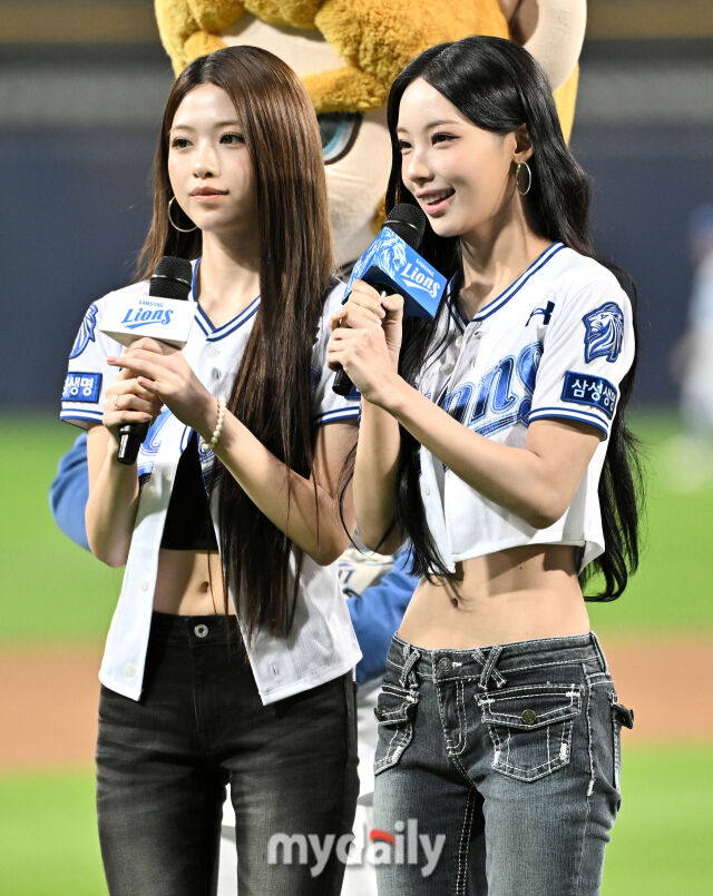 [MD Photo] RESCENE’s Xena and Won-i, “We came to throw the first pitch and make the ceremonial swing”