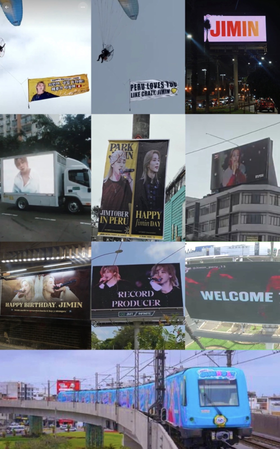 'Jimin, We'll always be with you' Peru colored by 'Jimtober' birthday celebrations..