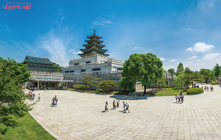 View of the National Folk Museum of Korea, which was formerly used as the building of the National Museum of Korea