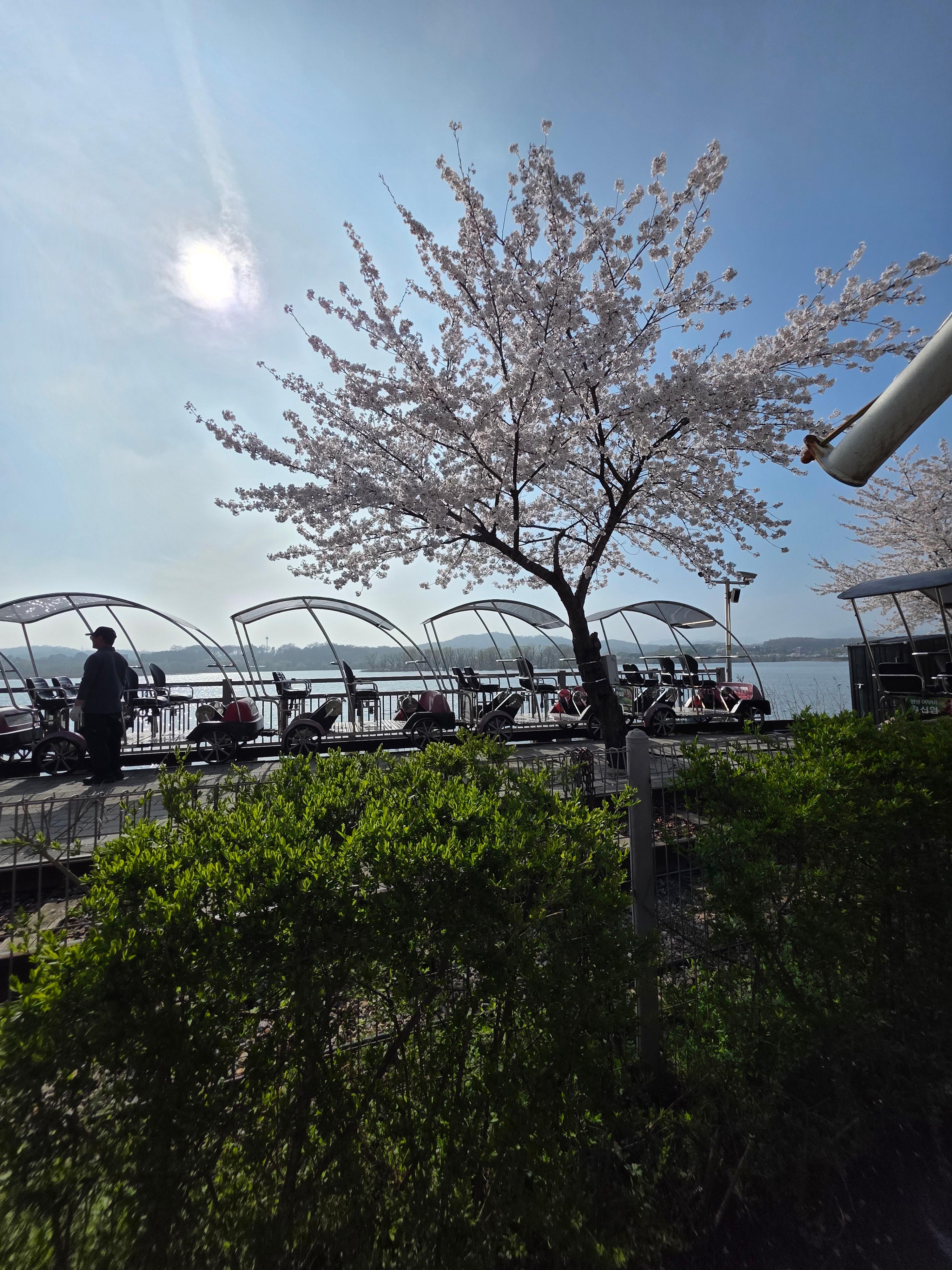 This is a panoramic view of the Uiwang Rail Bike and the area around Wangsong Lake..