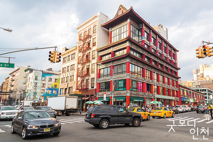 This is a panoramic view of Incheon Chinatown..