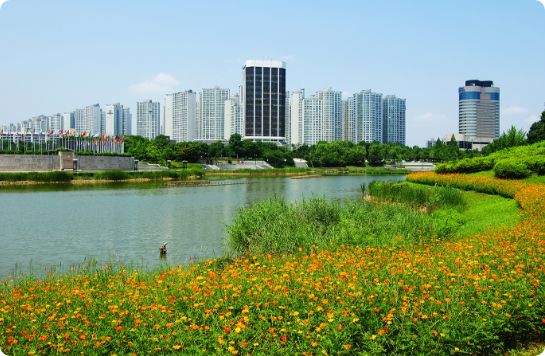 올림픽공원 몽촌해자 전경입니다.