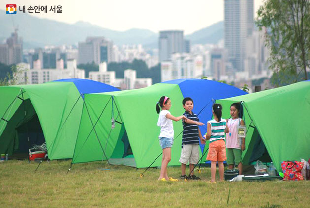 노을캠핑장 캠핑 사이트입니다.
