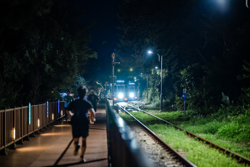 해운대블루라인파크 스카이캡슐 전경입니다.