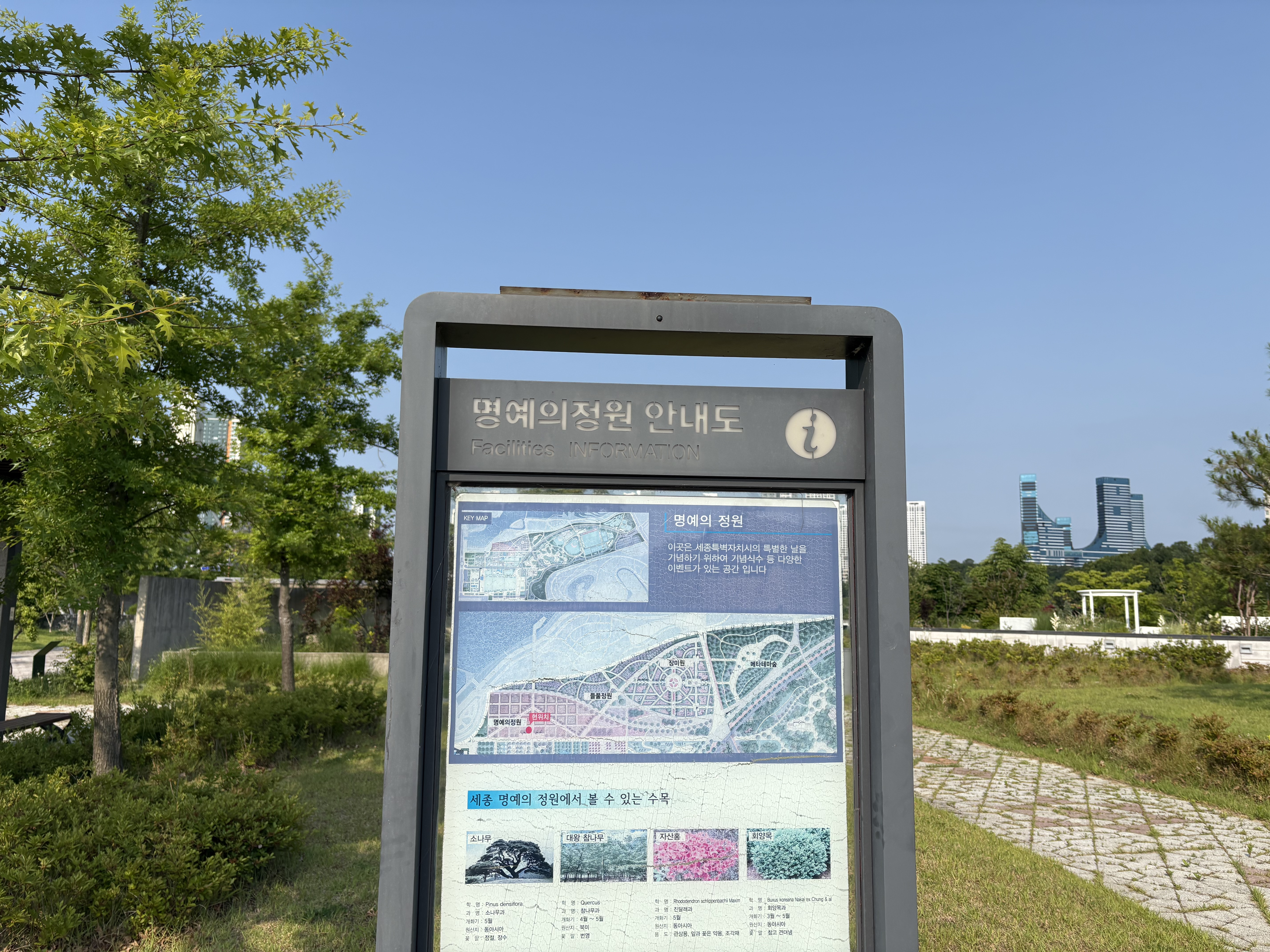 세종중앙공원 명예의정원입니다.