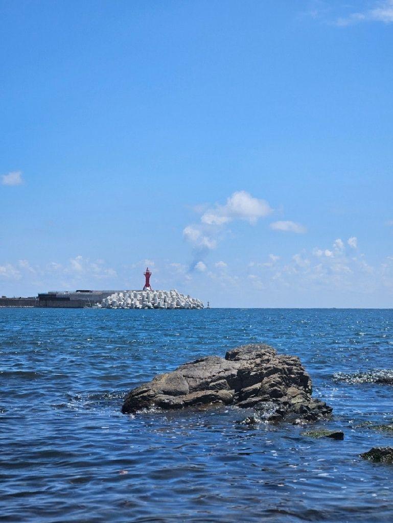 송정해수욕장 전경입니다.