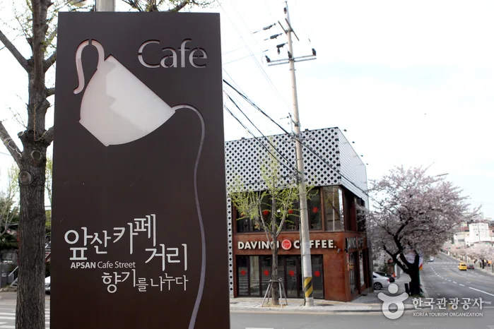 앞산 카페거리 전경입니다.