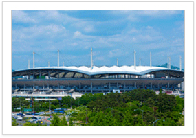 Under a Yellow-Sail Roof, Sangam’s 66,704-Seat Football Stage