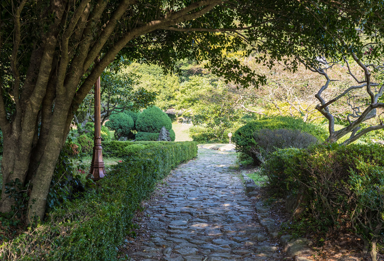 운림산방 정원의 돌길입니다.
