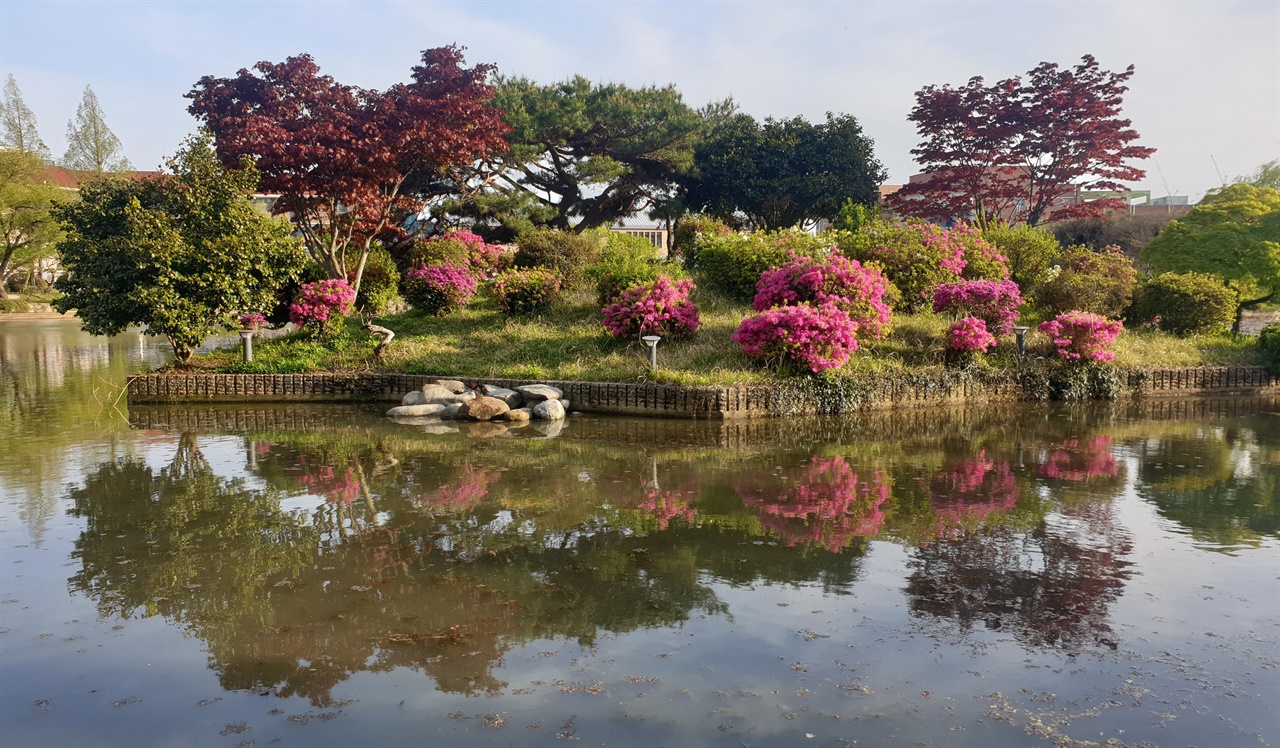 전남대학교 용지의 캠퍼스 수변 모습을 담은 사진입니다.