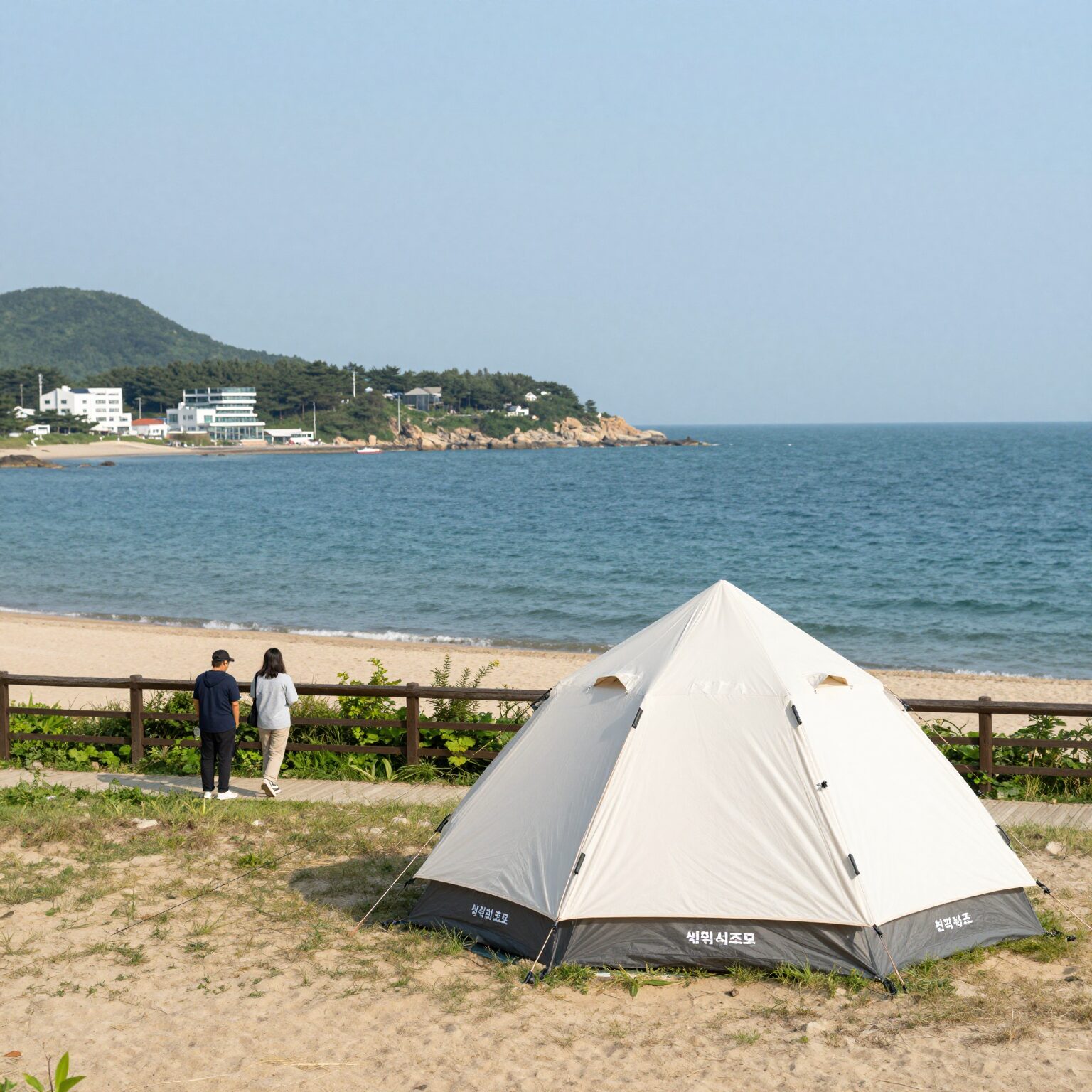 비토섬 신우리조트의 바다 전망 글램핑 텐트입니다.