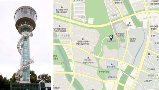 42m 투명 엘리베이터로 보는 세종의 행정도시 밀마루전망대