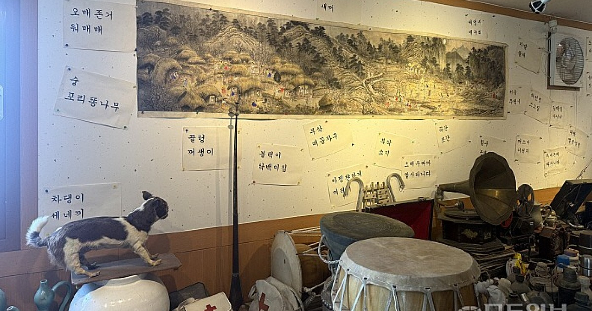 ‘거시기’와 ‘오메’ 같은 전라도 표현을 소개하는 전시 공간입니다.