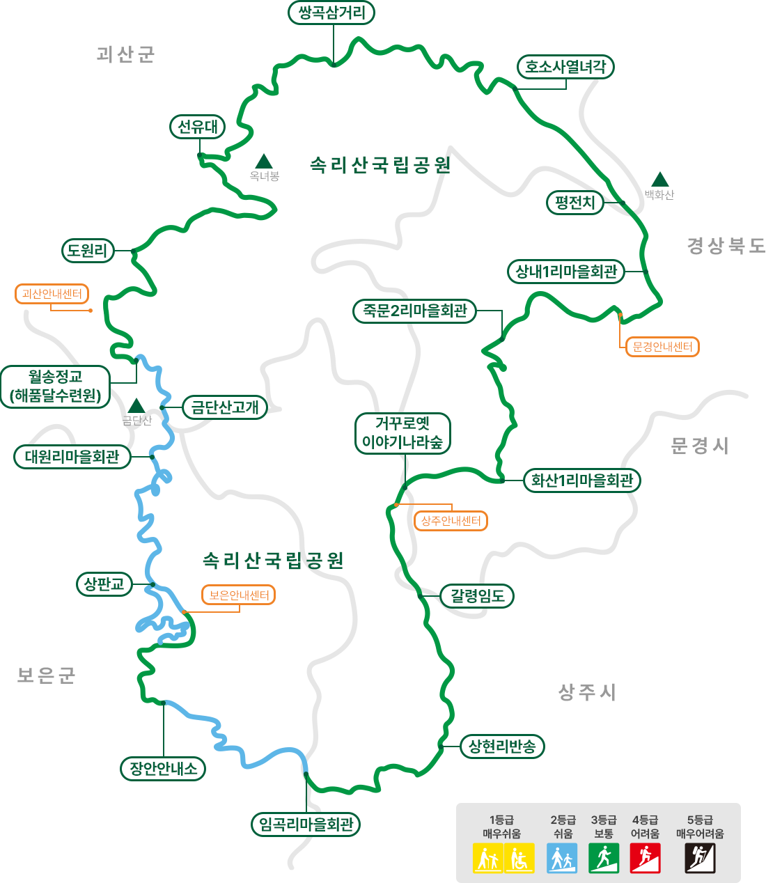 A 68.9 km Trail Connecting Malti Pass and the Dalcheon River: Songnisan Dulle-gil Boeun Route
