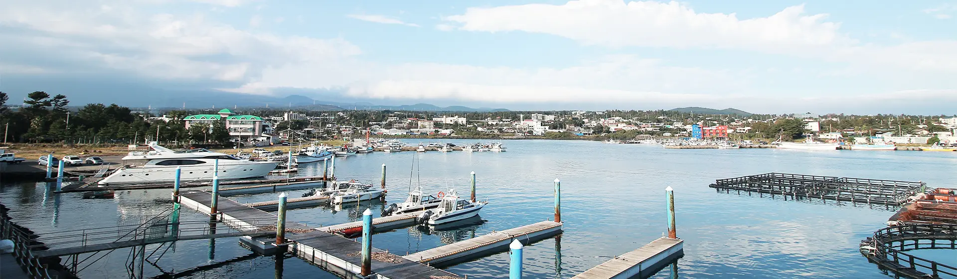 The Scenery of a Harbor in Southern Jeju at Wimi Port and Wimi Way