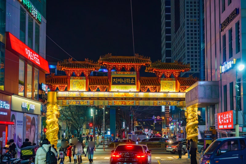 Busan, Busan, Beomil-dong, Chinatown night view