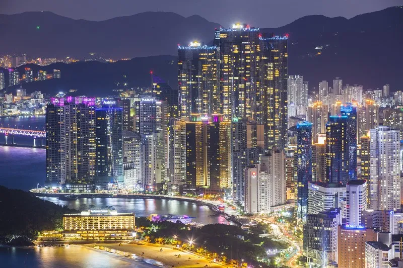 Marine City Busan waterfront skyline night walk