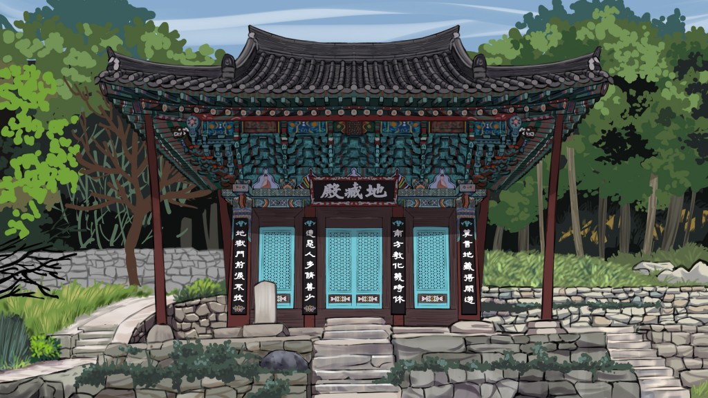 Bukjijangsa Temple in Daegu: twin pagodas and Jizo statue hall